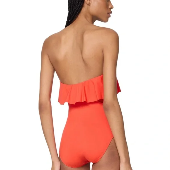 Kate Spade New Ruffle Underwire One Piece Swimsuit in Fern Moss Green NWT - Picture 3 of 16